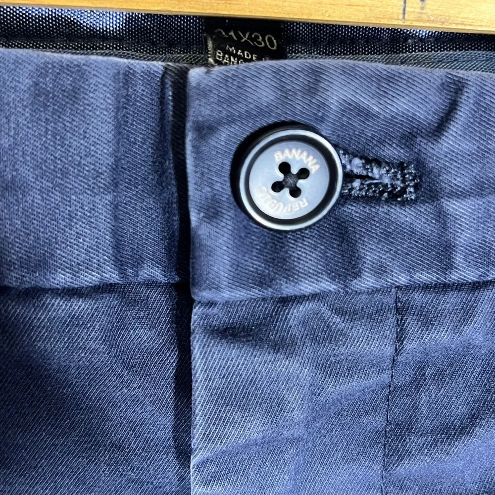 Banana Republic Aiden Chino Mens 31x30 Navy Blue Slim Fit Cotton Twill Pants